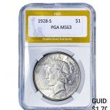 1928-S Silver Peace Dollar PGA MS63