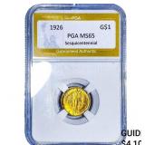 1926 Sesquincentennial Rare Gold Dollar PGA MS65