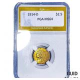 1914-D $2.50 Gold Quarter Eagle PGA MS64