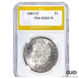1883-CC Morgan Silver Dollar PGA MS65 PL