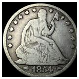 1854-O Arrows Seated Liberty Half Dollar NICELY C