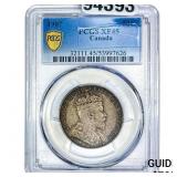 1907 Canada Silver 50 Cents PCGS CF45