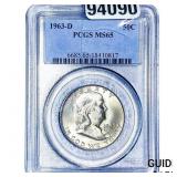 1963-D Franklin Half Dollar PCGS MS65