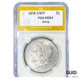1878 7/8TF Morgan Silver Dollar PGA MS64