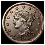 1853 Braided Hair Large Cent CHOICE AU