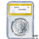 1934-D PEACE Silver Dollar PGA MS64