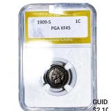 1909-S Indian Head Cent PGA XF45