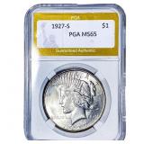1927-S Silver Peace Dollar PGA MS65