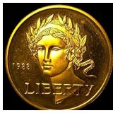 1988-W .2419oz Gold $5 Olympic GEM PROOF