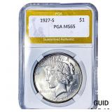 1927-S Silver Peace Dollar PGA MS65