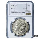 1889-S Morgan Silver Dollar NGC AU55