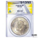 1948Mo Mexico Silver 5 Pesos ANACS MS63
