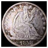 1858-O Silver Seated Liberty Half Dollar  NEARLY