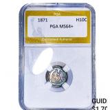 1871 Seated Liberty Half Dime PGA MS64+