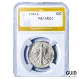 1943-S Walking Liberty Half Dollar PGA MS65