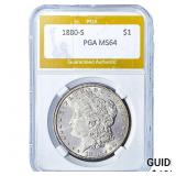 1880-S Morgan Silver Dollar PGA MS64