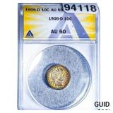 1906-D Barber Dime ANACS AU50