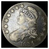 1824 Capped Bust Half Dollar LIGHTLY  CIRCULATED