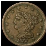 1855 Braided Hair Half Cent NEARLY  UNCIRCULATED