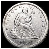 1857-O Silver Seated Liberty Quarter  UNCIRCULATE