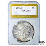 1881-S Morgan Silver Dollar PGA MS63