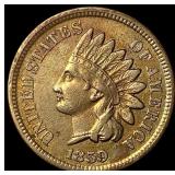 1859 Copper-Nickel Indian Head Cent NEARLY UNCIRCU