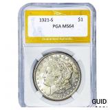 1921-S Morgan Silver Dollar PGA MS64