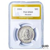 1934 Maryland Half Dollar PGA MS64