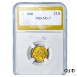 1901 $2.50 Gold Quarter Eagle PGA MS67