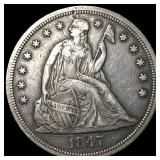 1847 Silver Dollar NEARLY UNCIRCULATED