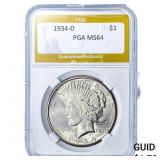 1934-D Silver Peace Dollar PGA MS64