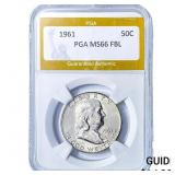 1961 Franklin Half Dollar PGA MS66 FBL