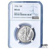 1936 Walking Liberty Half Dollar NGC MS64