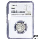 1955 Jefferson Nickel NGC PF68