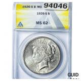 1926-S Silver Peace Dollar ANACS MS62