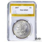 1897 Morgan Silver Dollar PGA MS65