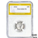 1916 Mercury Silver Dime PGA MS64 FB