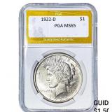 1922-D Silver Peace Dollar PGA MS65