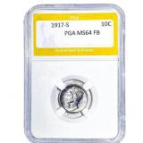 1917-S Mercury Silver Dime PGA MS64 FB