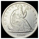 1865-S Silver Seated Liberty Half Dollar  CHOICE