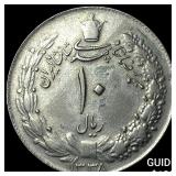 1920 Iran Silver 10 Rials