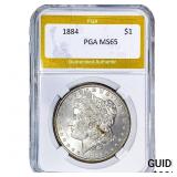 1884 Morgan Silver Dollar PGA MS65
