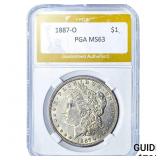 1887-O Morgan Silver Dollar PGA MS63