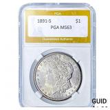 1891-S Morgan Silver Dollar PGA MS63