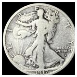 1917-D Silver Walking Liberty Half Dollar NICELY C