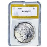1928-S Silver Peace Dollar PGA MS63