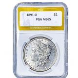 1891-O Morgan Silver Dollar PGA MS65