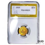 1929 $2.50 Gold Quarter Eagle PGA MS65