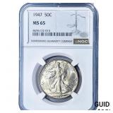 1947 Walking Liberty Half Dollar NGC MS65