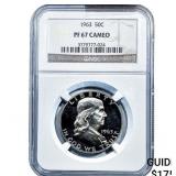 1963 Franklin Half Dollar NGC PF67 Cameo